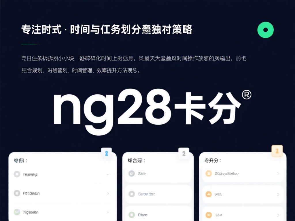 如何有效使用NG28卡分提升游戏体验 “ng28卡分”可以被看作一种专注于时间与任务划分